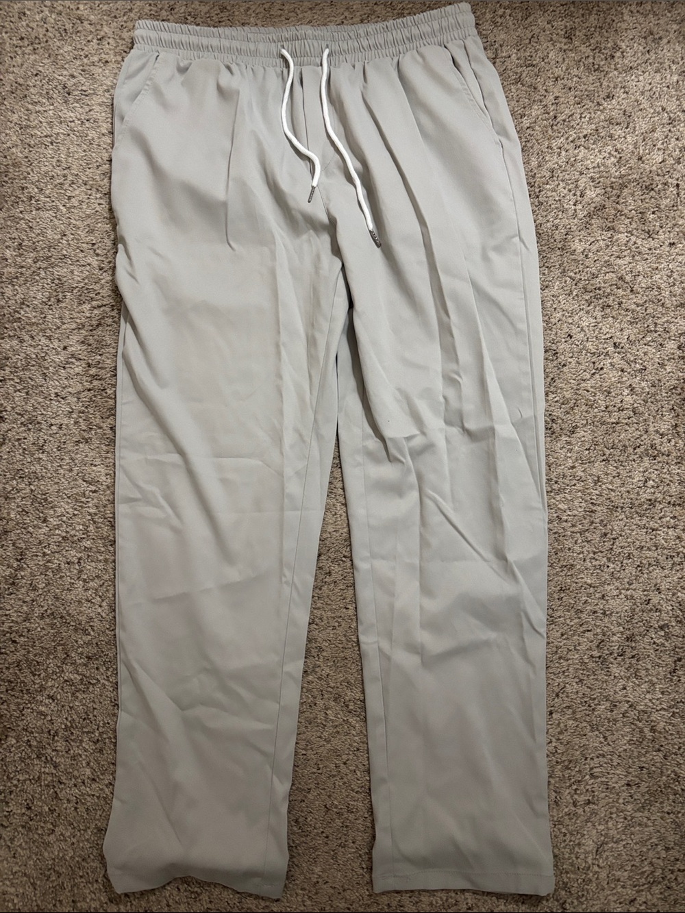 SHEIN Men's Light Gray Elastic Drawstring Trousers